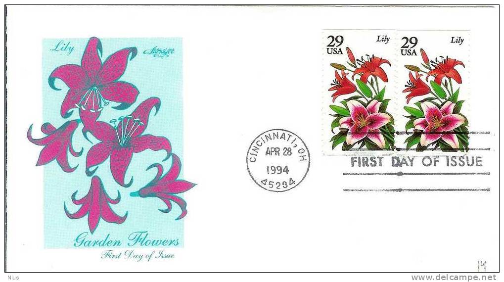 USA 1994 FDC Flora Flower Flowers Lily Lilies - 1991-2000