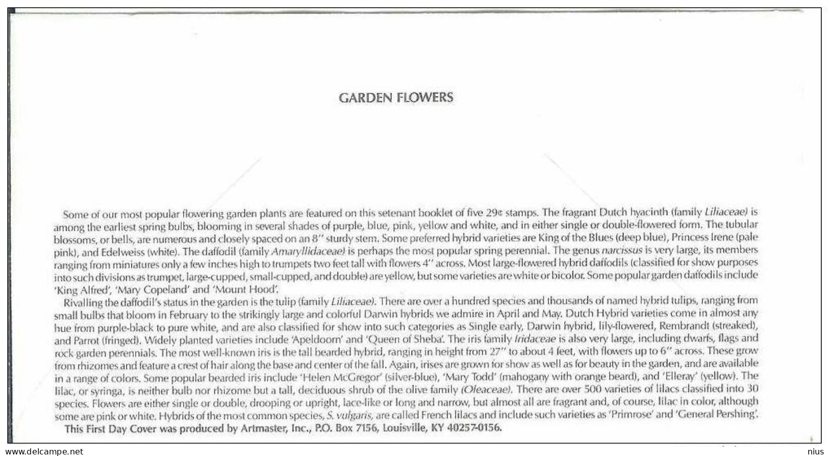 USA United States 1993 FDC Flora Flower Flowers Plants - 1991-2000