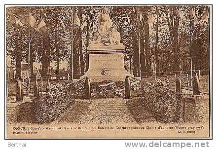 27 CONCHES - Monument Eleve A La Memoire Des Enfants De Conches Tombes Au Champ D Honneur - Conches-en-Ouche