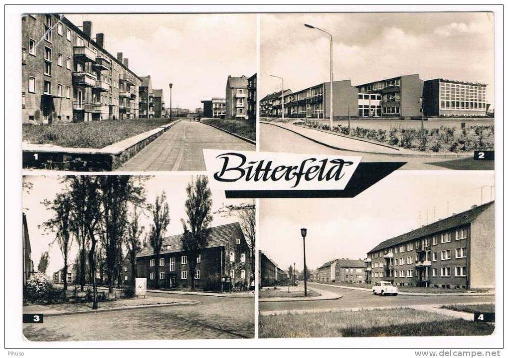 D1368   BITTERFELD : Gruss Aus ( 4-picture Postcard) - Bitterfeld