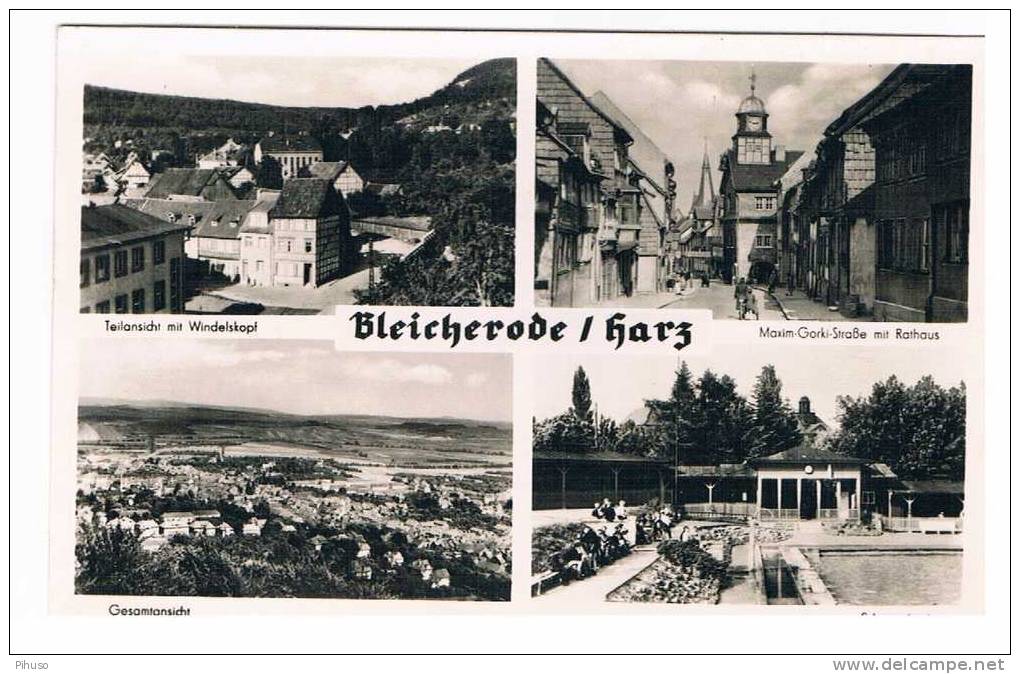 D1400   BLEICHERODE : Gruss Aus ( 4-picture Postcard) - Bleicherode