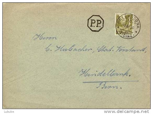 Drucksachen Brief  Pregassona - Hindelbank      1938 - Storia Postale