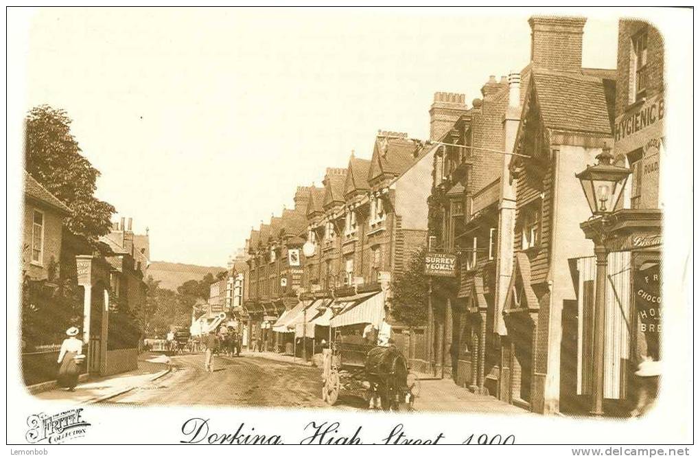 Britain United Kingdom - Dorking, High Street, 1900 - New Reprint Postcard [P1695] - Surrey