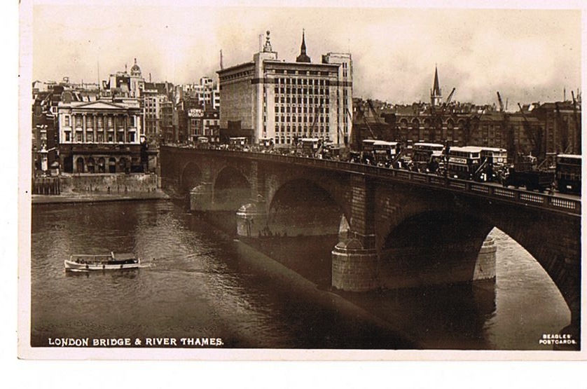 LONDON -  LONDON BRIDGE & RIVER THAMES - Cpsm écrite - 1934 - Edit BEAGLES- PAYPAL FREE - River Thames