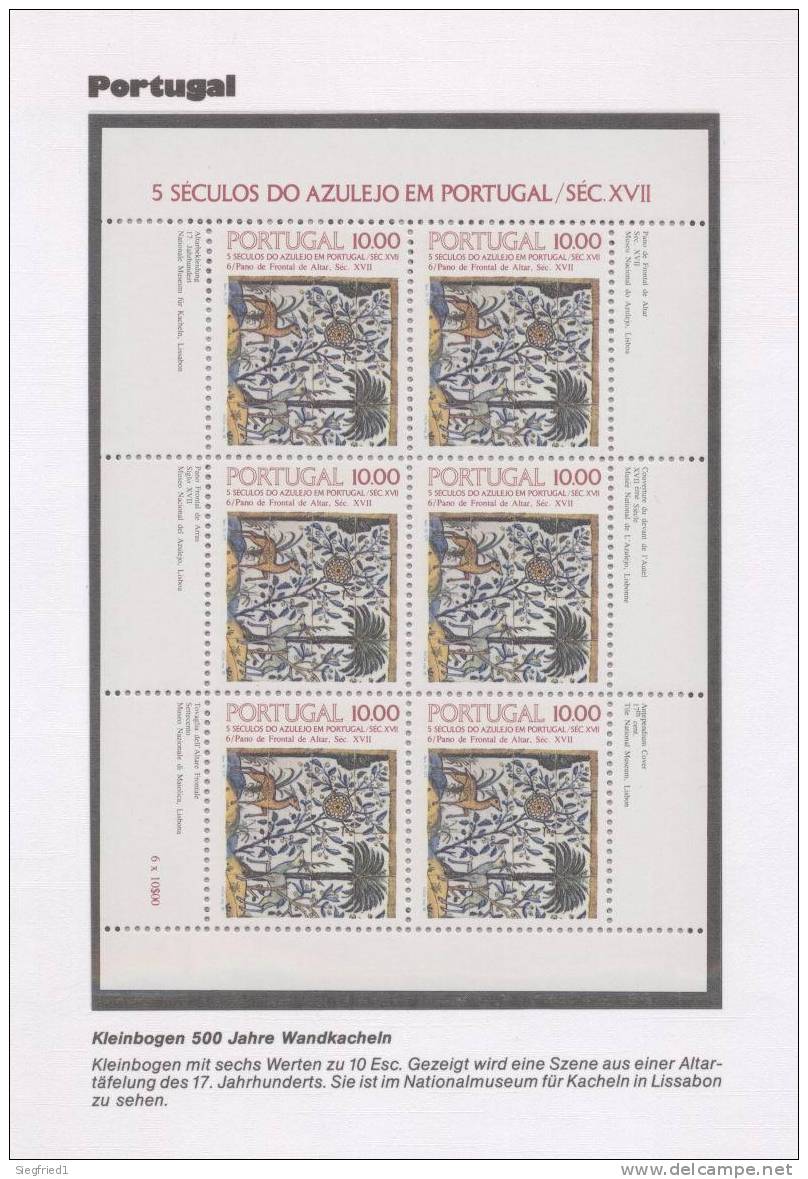 Portugal **  Kleinbogen 1568 Azulejos - Unused Stamps