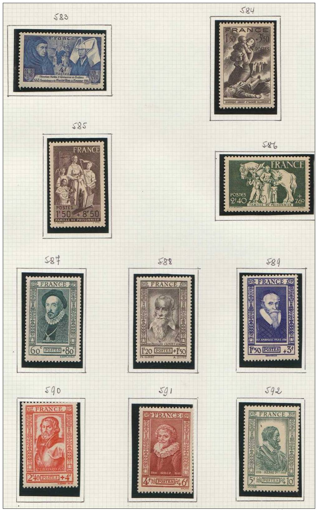 France, 1943, 581 - 611, MNH, MH, Used - Ongebruikt