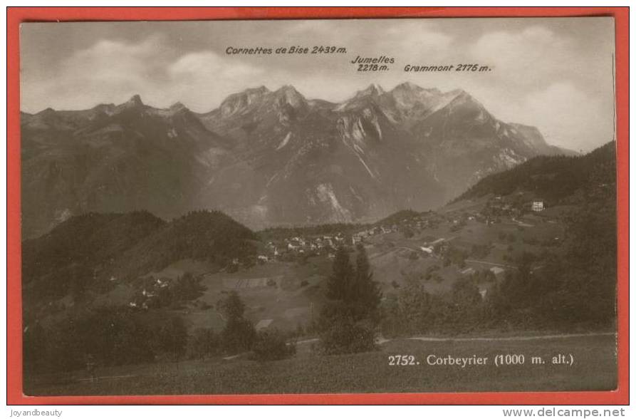 B907, Corbeyrier, 2752, Cornettes De Bise, Jumelles, Grammont, Circulée 1922 Sous Enveloppe - Corbeyrier