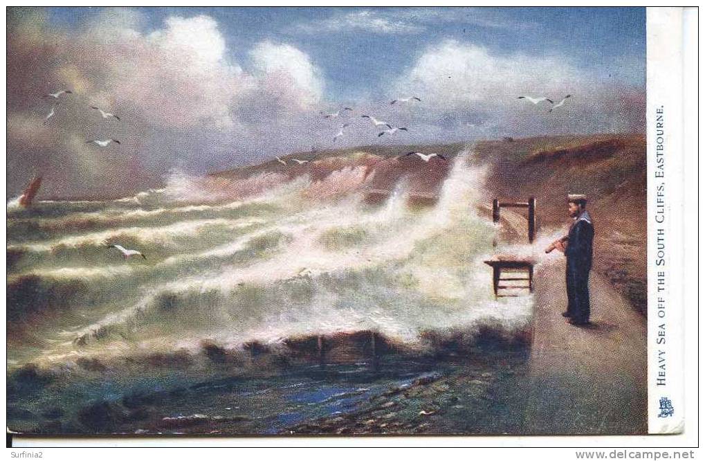 TUCKS OILETTE SERIES 1492 - HEAVY SEA OFF THE SOUTH CLIFFS EASTBOURNE - Eastbourne