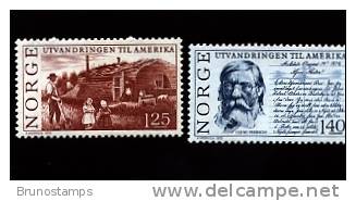 NORWAY/NORGE - 1975  EMIGRATION TO AMERICA  SET  MINT NH - Unused Stamps