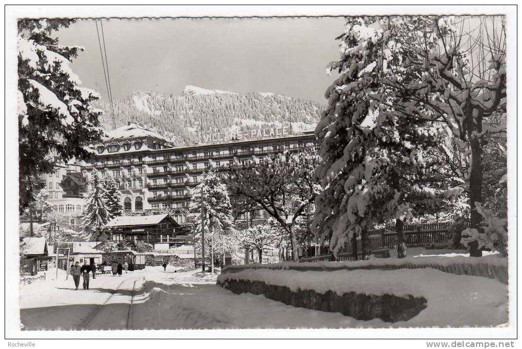 Suisse-VILLARS Sur Ollon-Hôtel Palace Et Le Chamossair - Sous La Neige- Animée-1956- ( 2 Scans) - Ollon