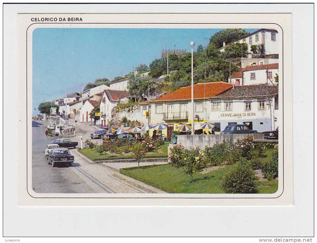 Portugal Cor 09789 – CELORICO DA BEIRA - CENTRO DA VILA JARDIM - OLD CARS AUTOMOBILES VOITURES OPEL KAPITAN - Guarda