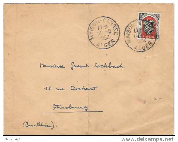 N604 - Enveloppe ALGER - MAISON CARREE - Février 1950 - Au Verso Expéditeur "ECOLE D´AGRICULTURE" - - Lettres & Documents