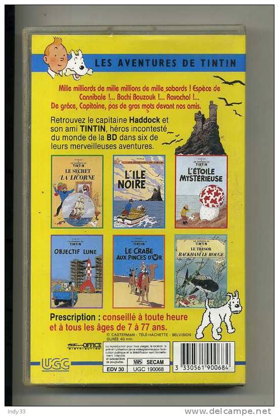 - TINTIN . L´ILE NOIRE . CASSETTE VIDEO UGC - Video & DVD