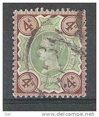 GB,Victoria ,1887 , 4   P Brun & Vert , Obl Cds Cancel ,Yvert N° 97 ;cote 8  Euros ,TB - Used Stamps