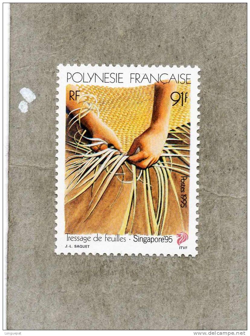 POLYNESIE Française : "Syngapore 95" Expo Philatélique -Flore Indigène (arbre) : Pandanus (Tressage De Feuilles) - Unused Stamps