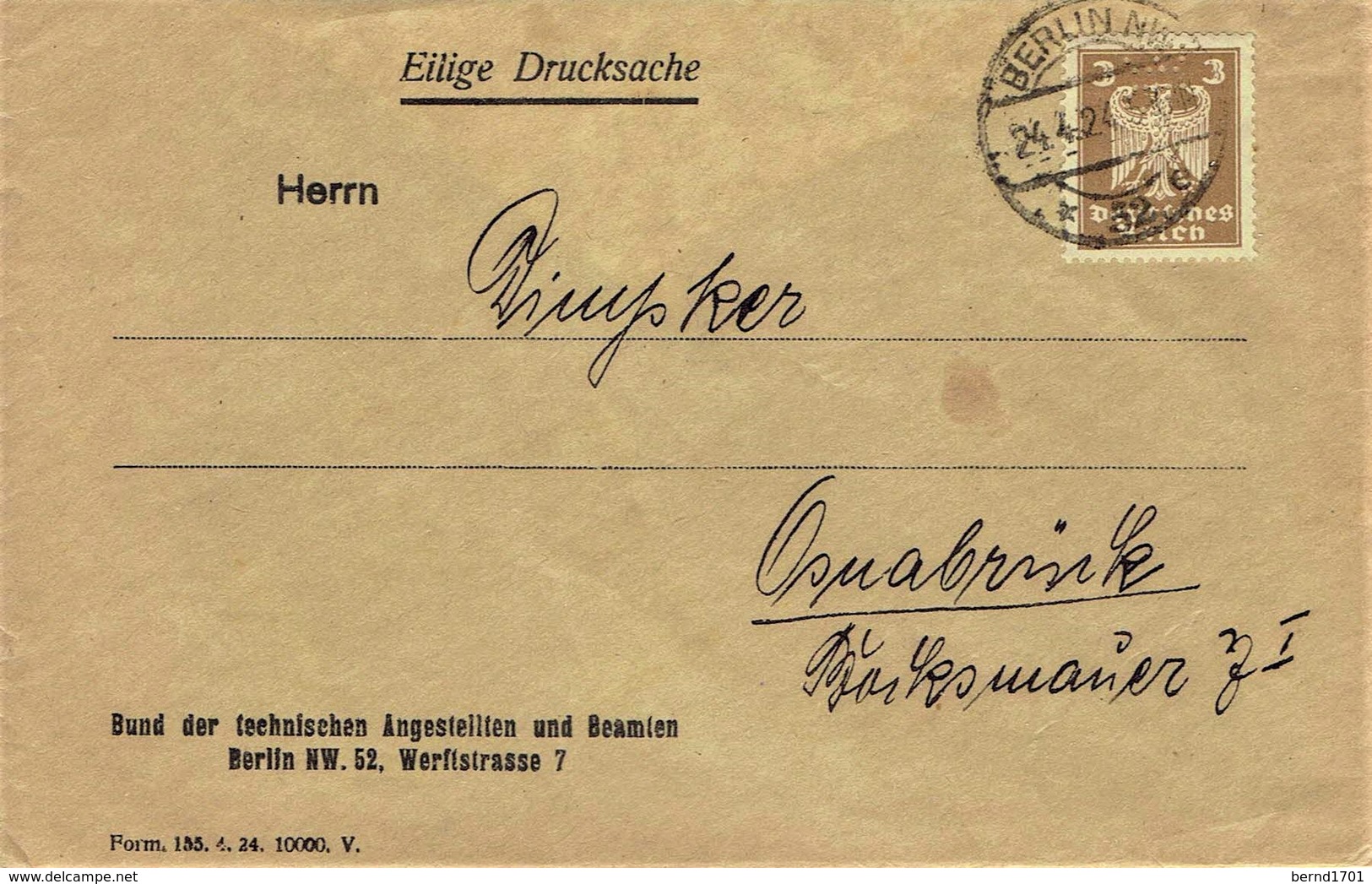 Deutsches Reich - Umschlag Echt Gelaufen / Cover Used (A831) - Briefe U. Dokumente