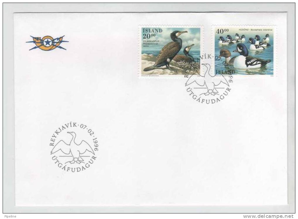 Iceland FDC 7-2-1996 Web-footed BIRDS Complete Set Of 2 - FDC