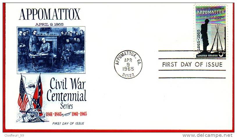 Appomattox 9.IV.1965 FDC Civil War Centennial - 1961-1970