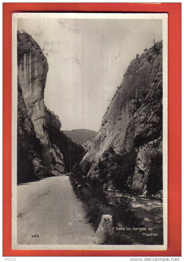 F1015 Dans Les Gorges De Moutier.Cachet Moutier 1926.Perrochet-Matile 4714 - Moutier