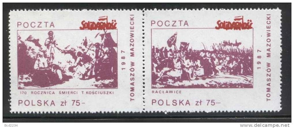 POLAND SOLIDARITY (POCZTA SOLIDARNOSC) 1987 170TH DEATH GENERAL KOSCIUSZKO BATTLE (SOLID0340/0272) USA LITHUANIA Horses - Indépendance USA