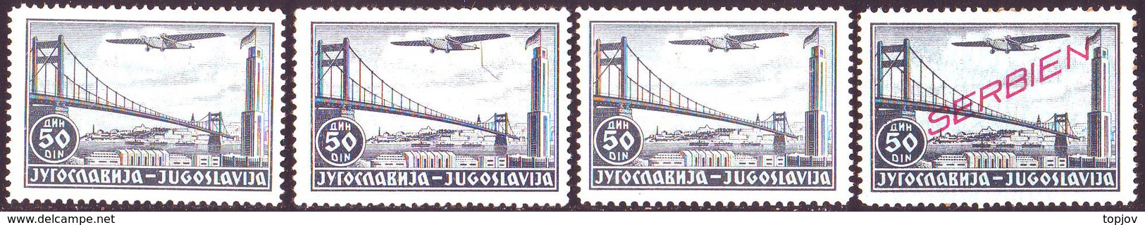 WW II SERBIA - GERMANY - 1941. AIR- Mi#25A+25AN+25CN.  .- MNH ** - RARE - GEPRUF VELICKOVIC - Airmail