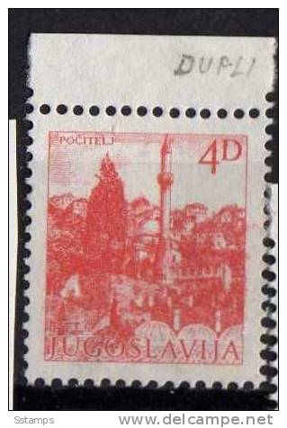 U-78  JUGOSLAVIA BOSNIA TURISMO   ERROR PRINTING   NEVER HINGED - Imperforates, Proofs & Errors