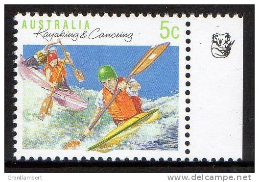 Australia 1989 Sports 5c Kayaking & Canoeing MNH 1 Koala Reprint Right - Mint Stamps