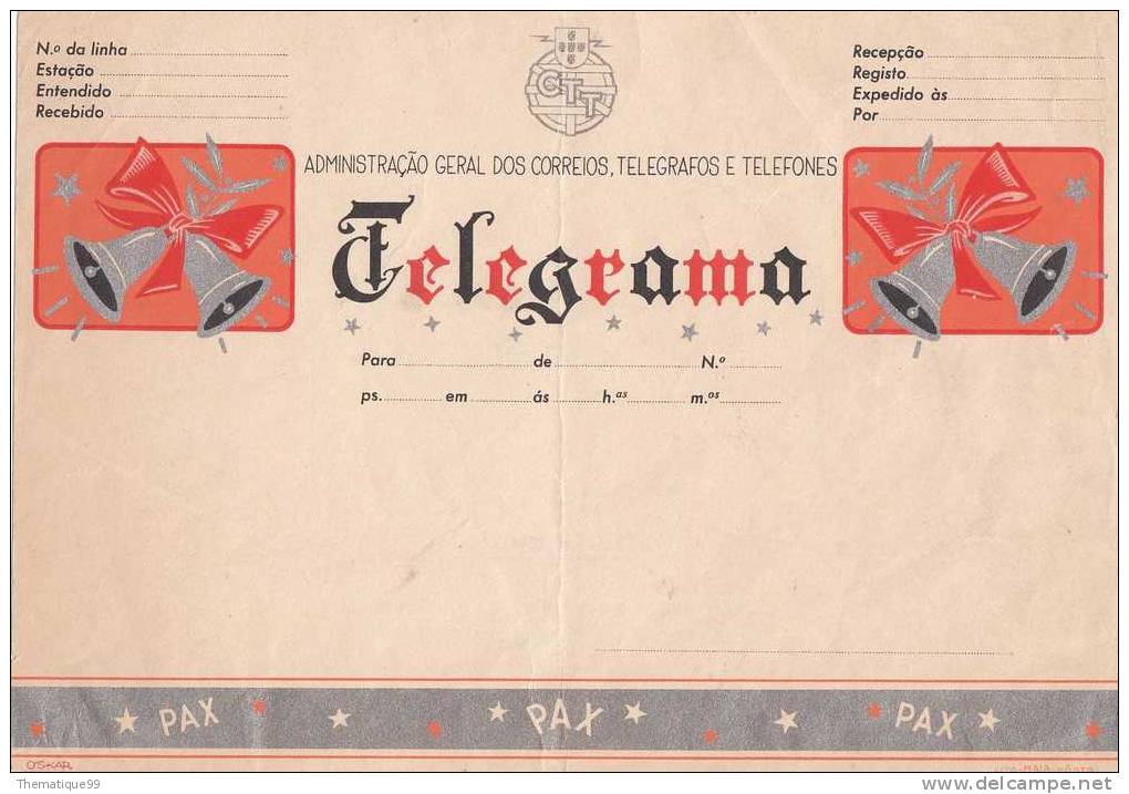 Telegramme Portugal / Telegram : Cloche / Bell / Glocken - Music