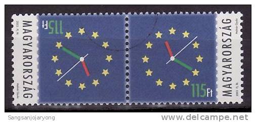 Specimen, Hungary Sc3858 EU Membership, Clock - Orologeria
