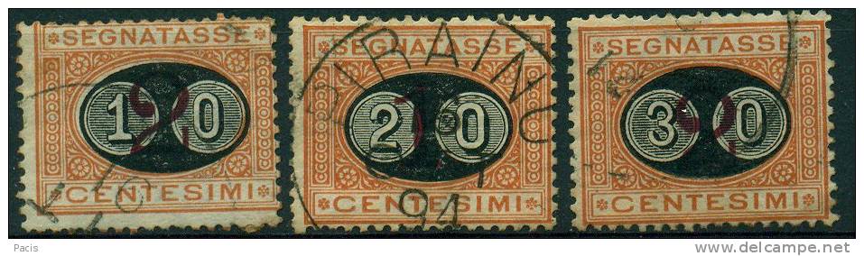 1890/91 SEGNATASSE MASCHERINE  SERIE CPL  USATI - Taxe