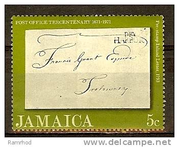 JAMAICA 1971 Tercentenary Of Post Office - 5c Pre Stamp Inland Letter 1793  MNG - Jamaique (1962-...)