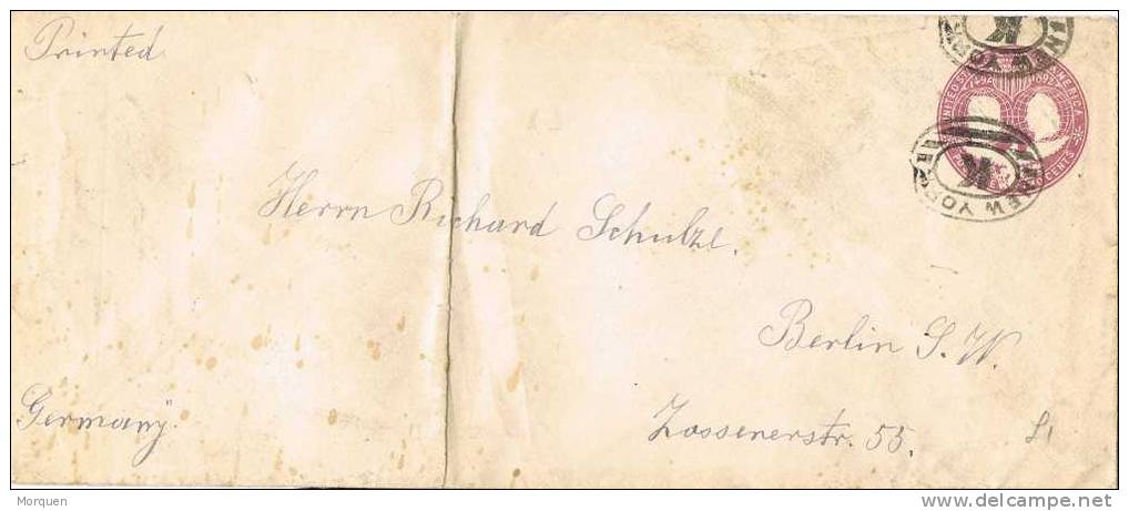 1082. Entero Postal NEW YORK, Gride "K" 1892. Fancy Cancel - ...-1900