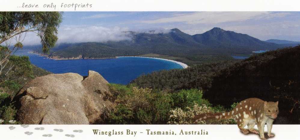 Australia Tasmania Wineglass Bay  '... Leave Only Footprints', Unused - Otros & Sin Clasificación