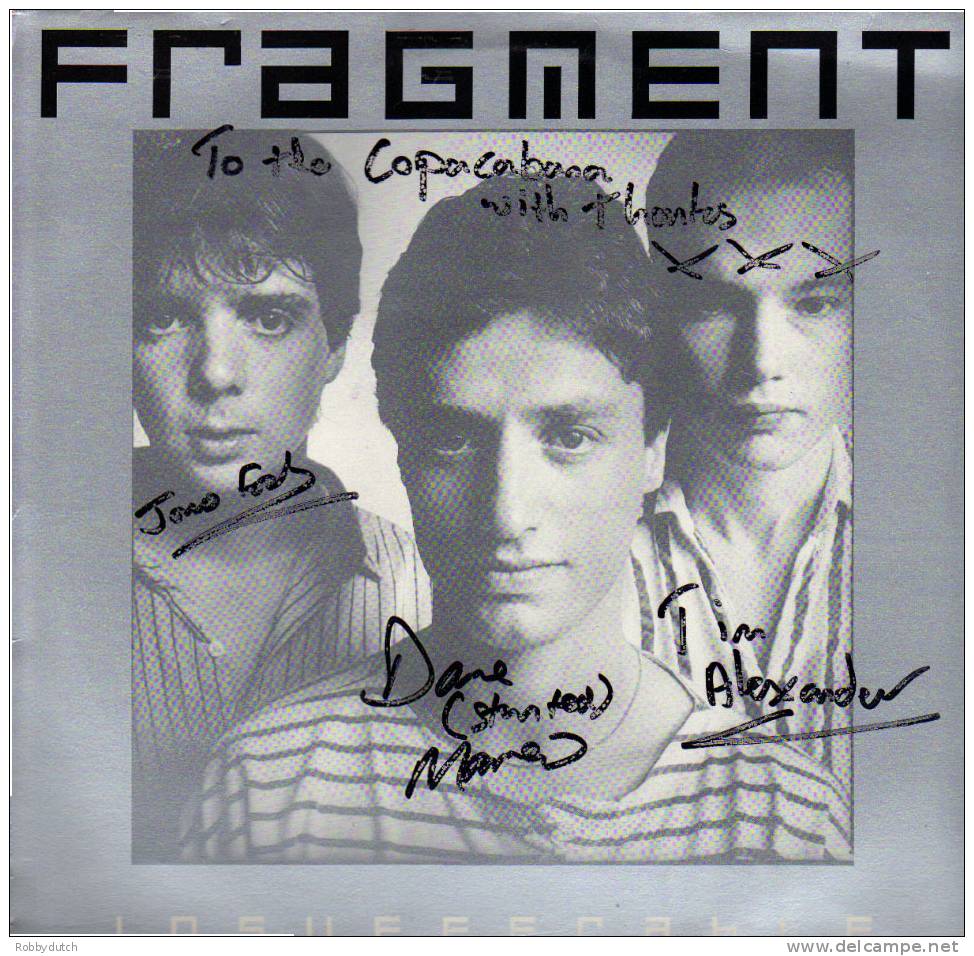 * LP *  FRAGMENT - INSUFFERABLE (White Label Promo Handsigned By All Bandmembers) - Handtekening