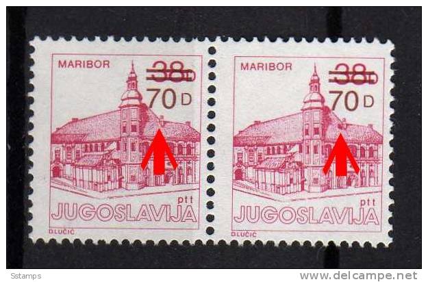 U-78  JUGOSLAVIA SLOVENIA MARIBOR TURISMO  DEFINITIVE   ERROR PRINTING TYPICAL  NEVER HINGED PERF- 13 1-4 --12 1-2 - Non Dentelés, épreuves & Variétés