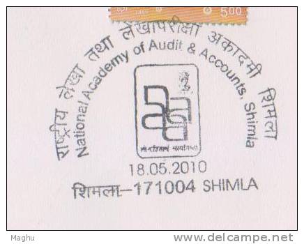 India 2010  Cover,  National Academy Of Audit & Accounts, Mathematics, Architecture. Monument, - Lettres & Documents