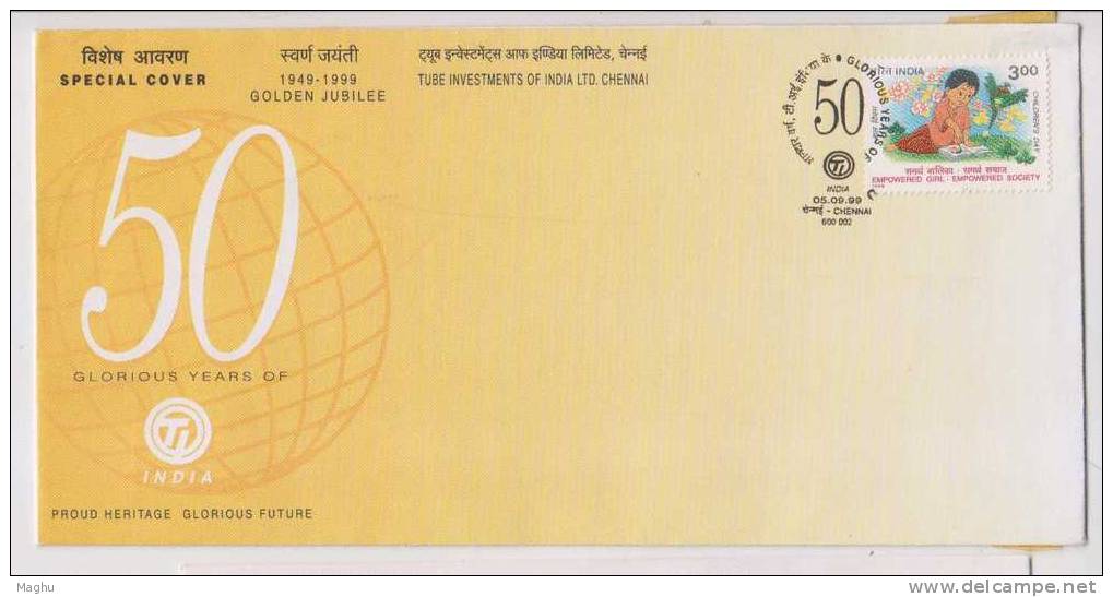 India 2000 Cover, Tube Investments Of India, Manuf., Of Cycles And Other Items - Covers & Documents