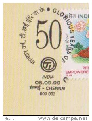 India 2000 Cover, Tube Investments Of India, Manuf., Of Cycles And Other Items - Covers & Documents