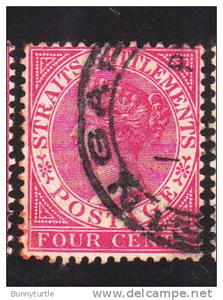 Straits Settlements 1882-99 Queen Victoria 4c Used - Straits Settlements