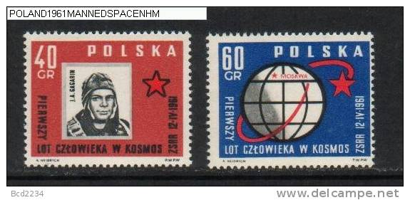 POLAND 1961 1st MANNED SPACE FLIGHT JURI GAGARIN ON WOSTOCK I NHM Cosmos Soviet Russian Cosmonaut ZSSR Russia - Europe