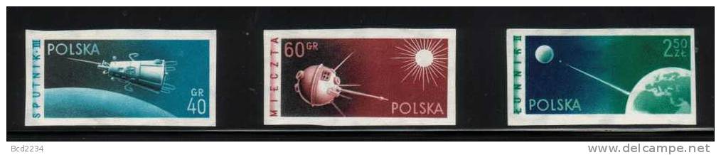 POLAND 1959 SPACE FLIGHTS - DISCOVERING THE COSMOS IMPERF NHM Sputnik III Luna 1 & 2 Russia USSR Satellites - Europa