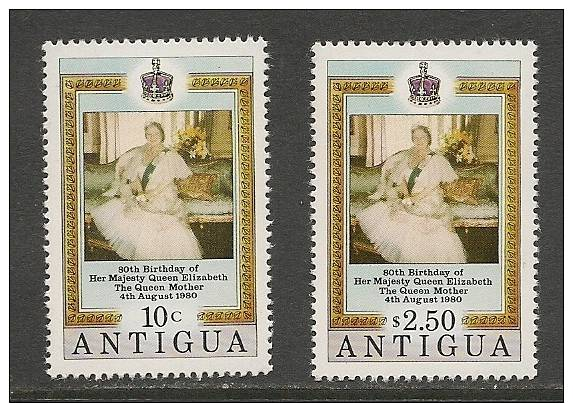 Antigua 1980 80th Birthdat Queen Mother Set UMM - Antigua And Barbuda (1981-...)