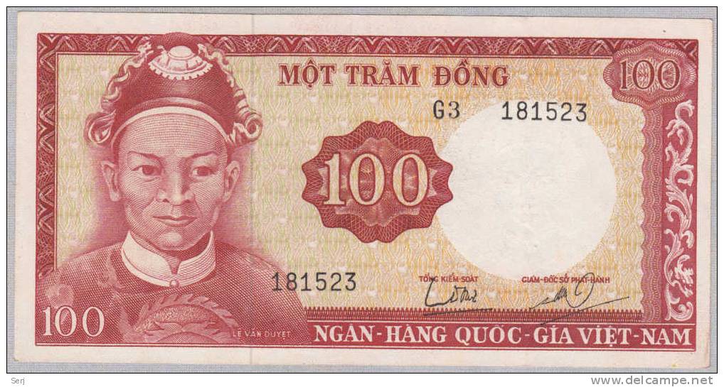 SOUTH VIETNAM 100 DONG 1966  UNC  NEUF  P 19B  19 B - Vietnam