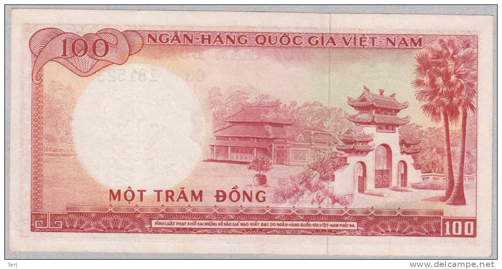 SOUTH VIETNAM 100 DONG 1966  UNC  NEUF  P 19B  19 B - Vietnam