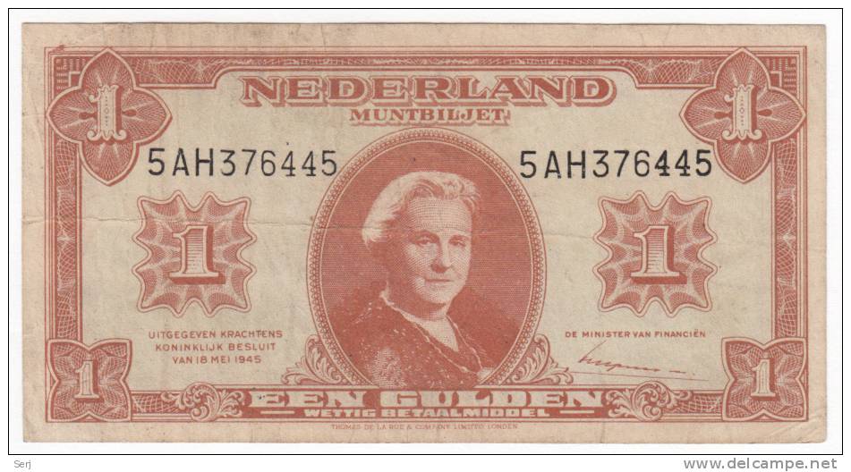 NETHERLANDS 1 GULDEN 1945 P 70 - 1  Florín Holandés (gulden)