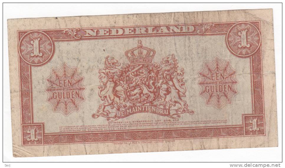 NETHERLANDS 1 GULDEN 1945 P 70 - 1 Gulde