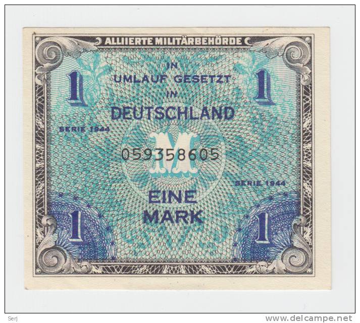 GERMANY 1 Mark 1944 WWII P 192a  192 A - 1 Mark