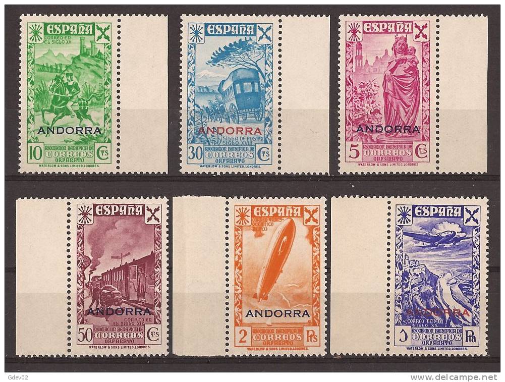 AND7-L3124TB.Spain Espagne ANDORRA ESPAÑOL.BENEFICENCIA. 1932. (Ed 7/12**)sin Charnela. SUPER LUJO BORDE DE HOJA - Liefdadigheid