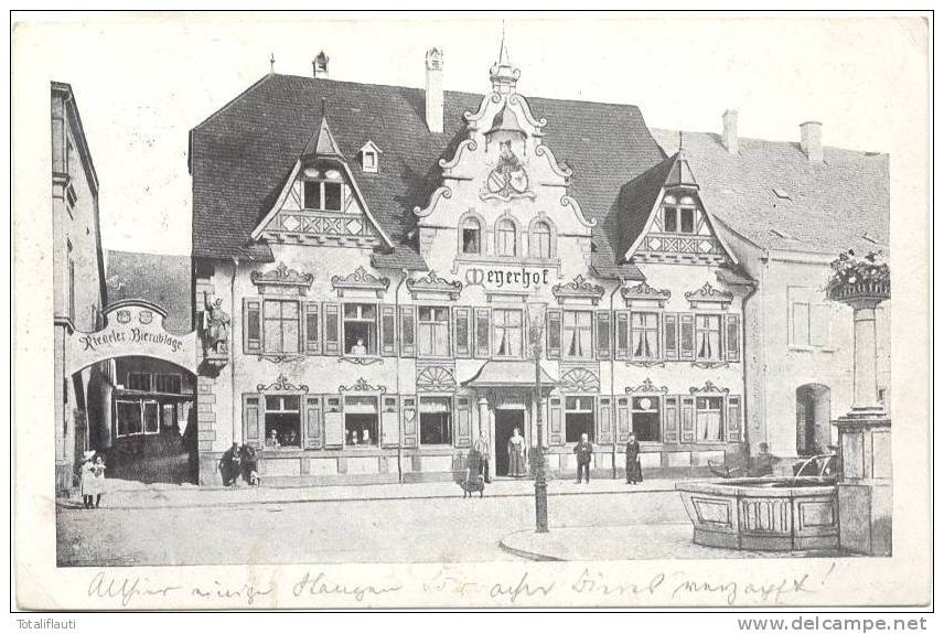 Lörrach Meyerhof Belebt Riegeler Bier Ablage Geprüft Überwachungsstelle XIV A Zensur 26.2.1917 - Loerrach