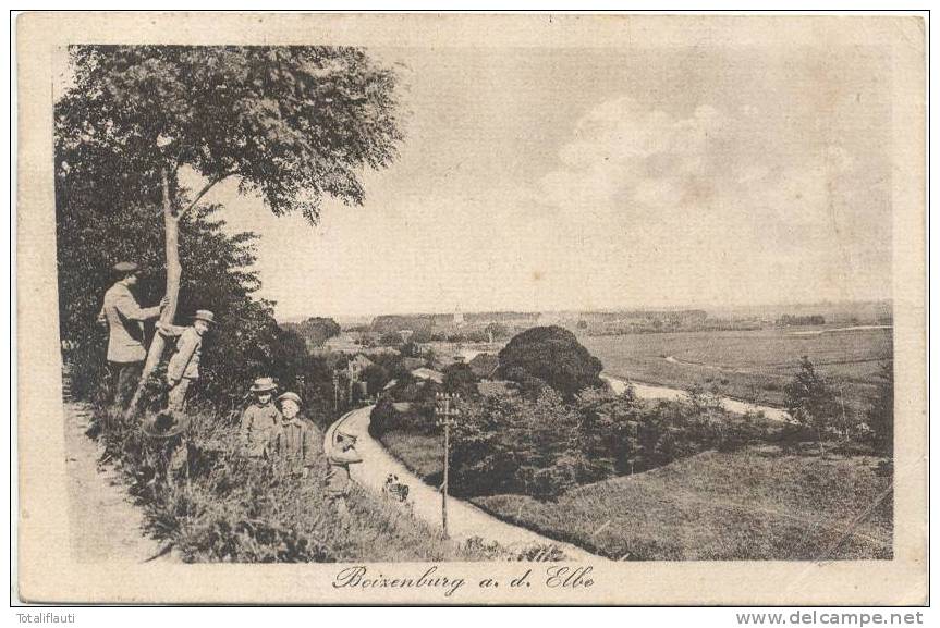 Boizenburg Elbe Panorama Mit Kindern 17.2.1930 Gelaufen - Boizenburg